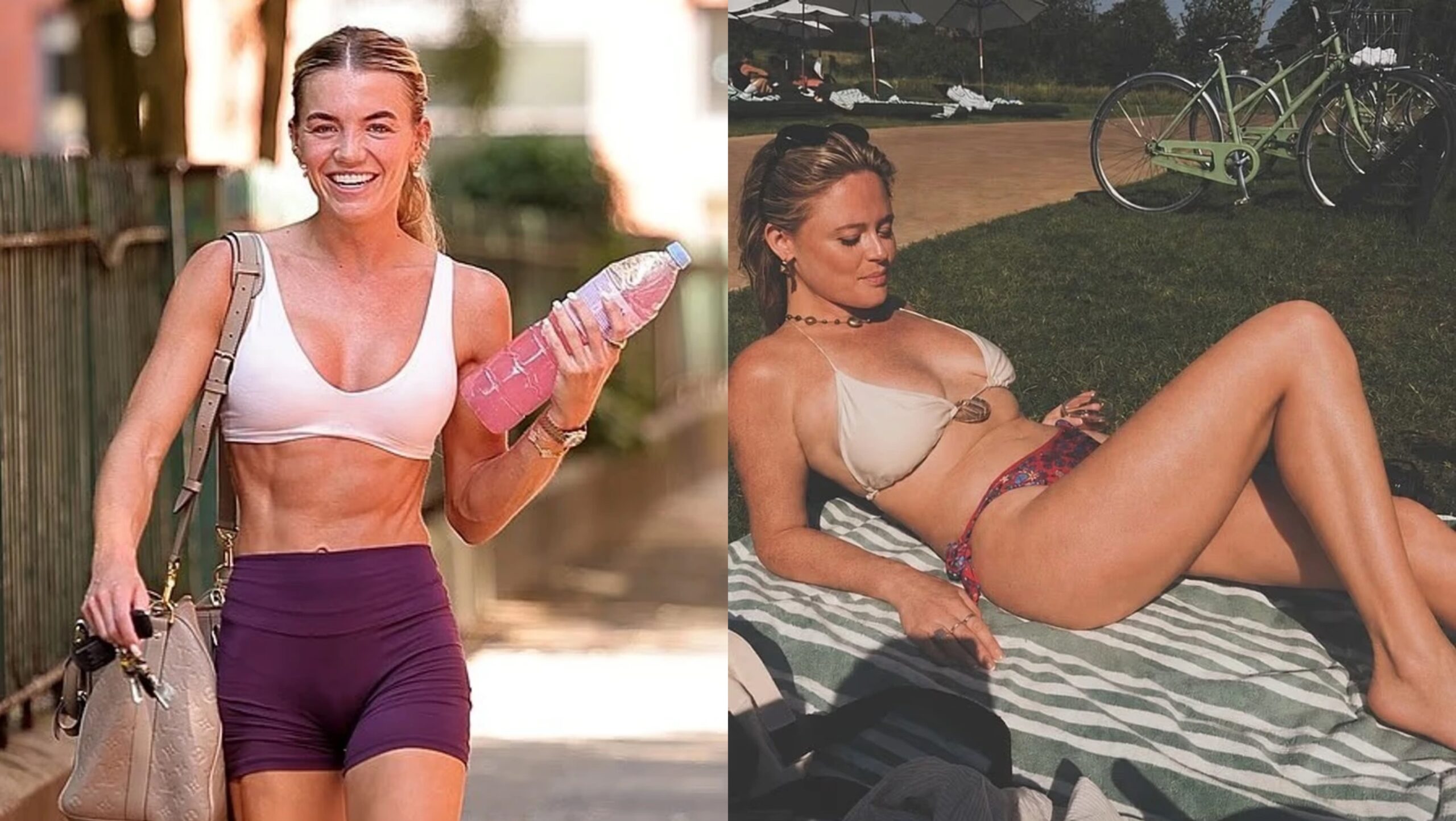 Emily Atack ndez rrjetin me bikini pranë pishinës 